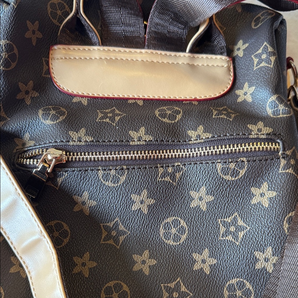 Elegant Brown Patterned Backpack - image 7